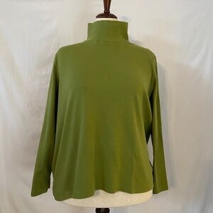 Coldwater Creek Green Long Sleeve Mock Neck Shirt Plus Size 1X